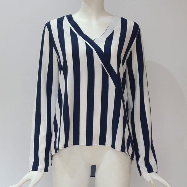 The Best Women Striped Blouse Shirt Long Sleeve Online - Takalr