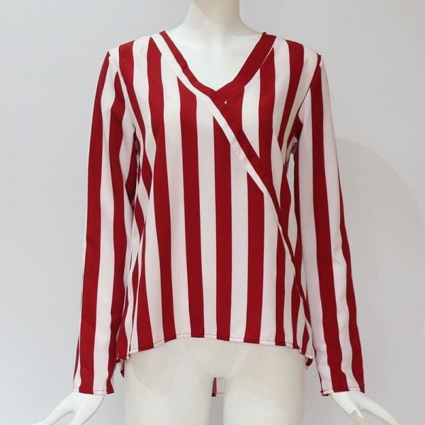 The Best Women Striped Blouse Shirt Long Sleeve Online - Takalr