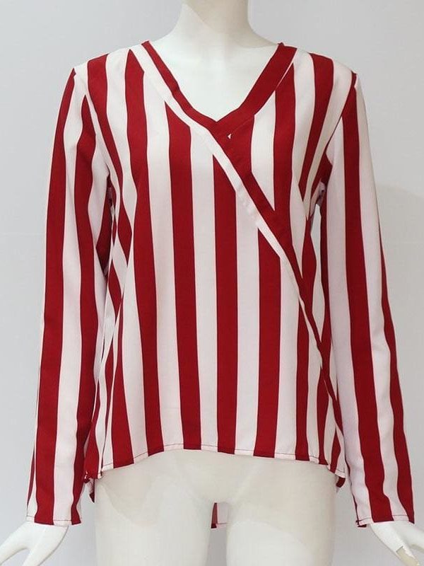 The Best Women Striped Blouse Shirt Long Sleeve Online - Takalr