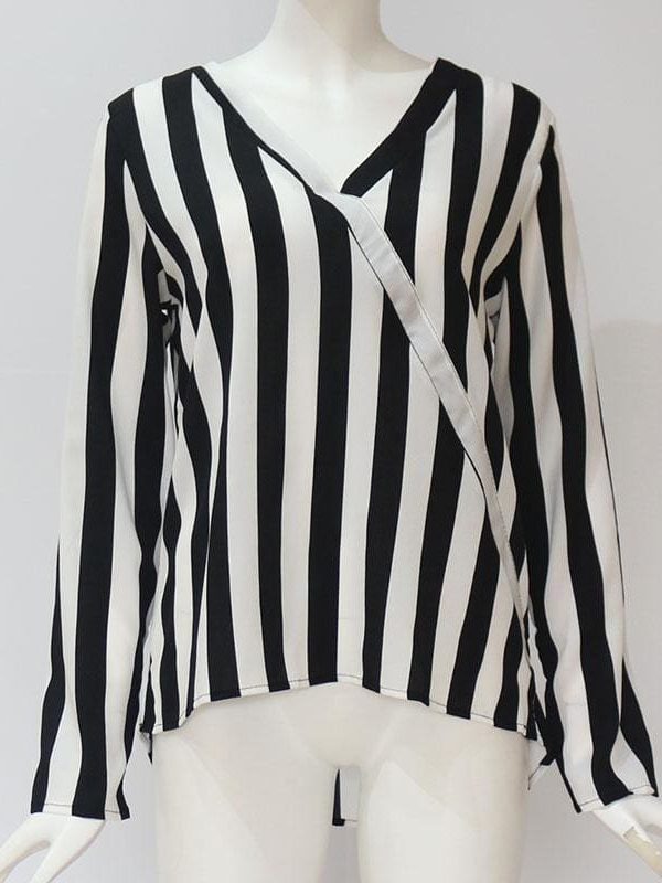 The Best Women Striped Blouse Shirt Long Sleeve Online - Takalr