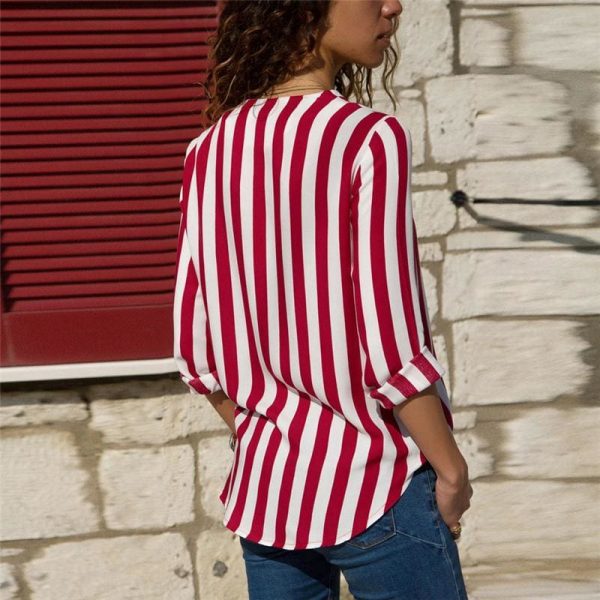 The Best Women Striped Blouse Shirt Long Sleeve Online - Takalr