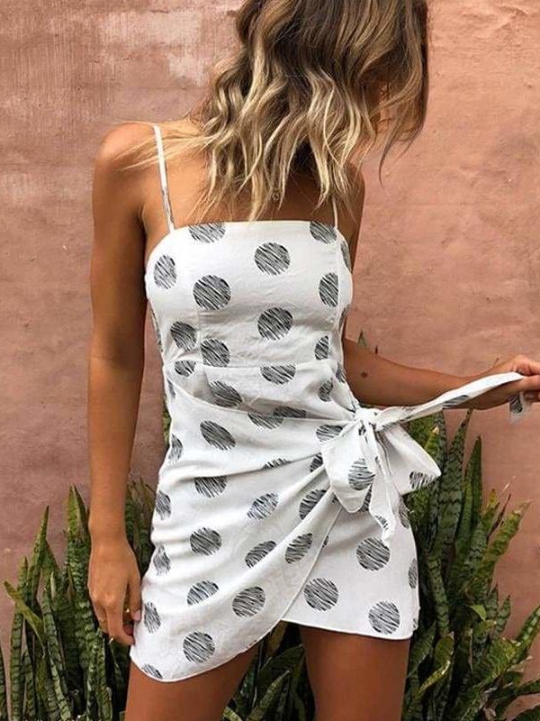 The Best Women Summer Dress Sling Strap Ladies Vintage Casual Mini Beach Dress Online - Source Silk