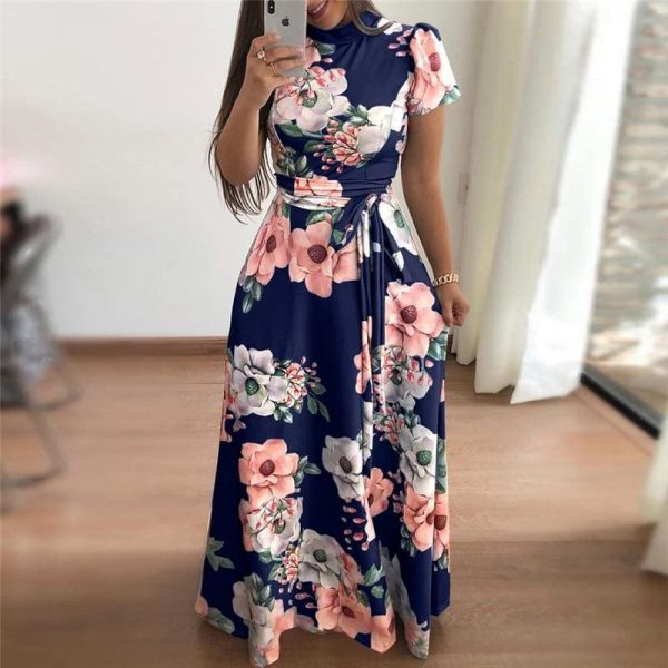 The Best Women Summer Dress Turtleneck Bandage Elegant Dresses Online - Source Silk