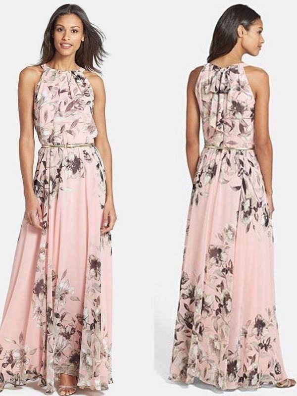 The Best Women Summer Floral Sleeveless Dress Backless Dress Summer High Waist Print Sundress Dress Online - Takalr