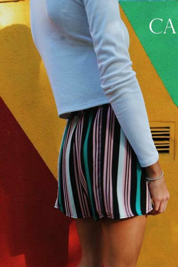 The Best Women Summer High Waist Shorts Holiday Beach Shorts Stripe Mini Trousers Online - Takalr