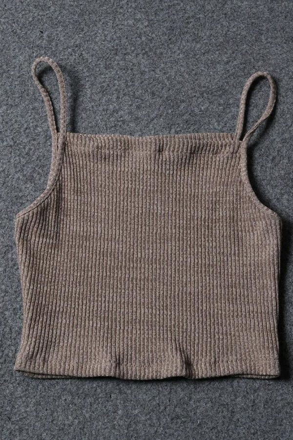 The Best Women Summer Sleeveless Spaghetti Strap Knitted Short Tank Vest Tops Bodycon Casual Solid Crop Tops Tank Tops Online - Takalr