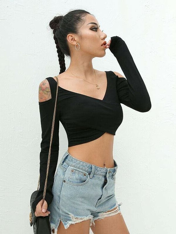 The Best Women Summer Tank Top Vest Ladies Casual Long Sleeve Crop Top Shirt Online - Takalr