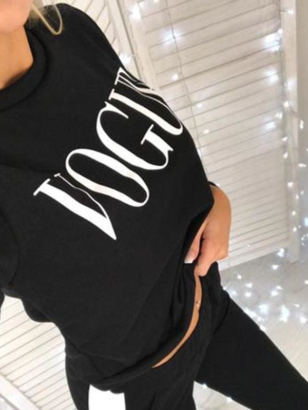 The Best Women Sweatshirts Ladies Casual VOGUE Print Slouch Pullover Jumper Daily Tops Online - Takalr