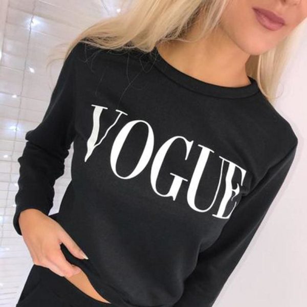 The Best Women Sweatshirts Ladies Casual VOGUE Print Slouch Pullover Jumper Daily Tops Online - Takalr