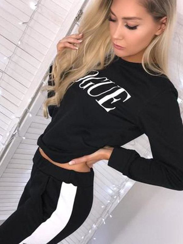 The Best Women Sweatshirts Ladies Casual VOGUE Print Slouch Pullover Jumper Daily Tops Online - Takalr