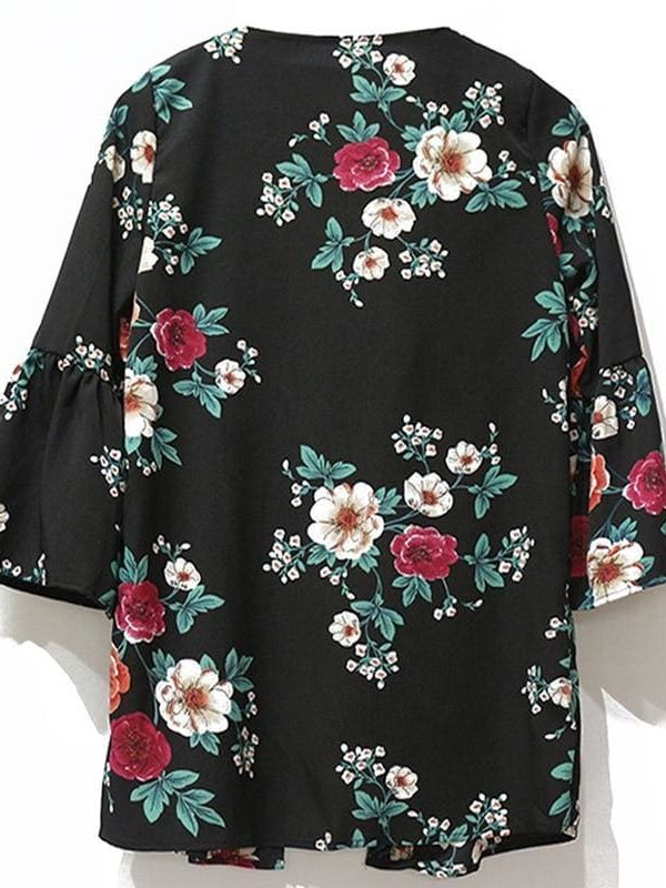 The Best Women Tops Floral Print Blouse Shirt Online - Takalr