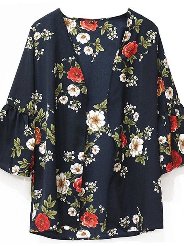 The Best Women Tops Floral Print Blouse Shirt Online - Takalr