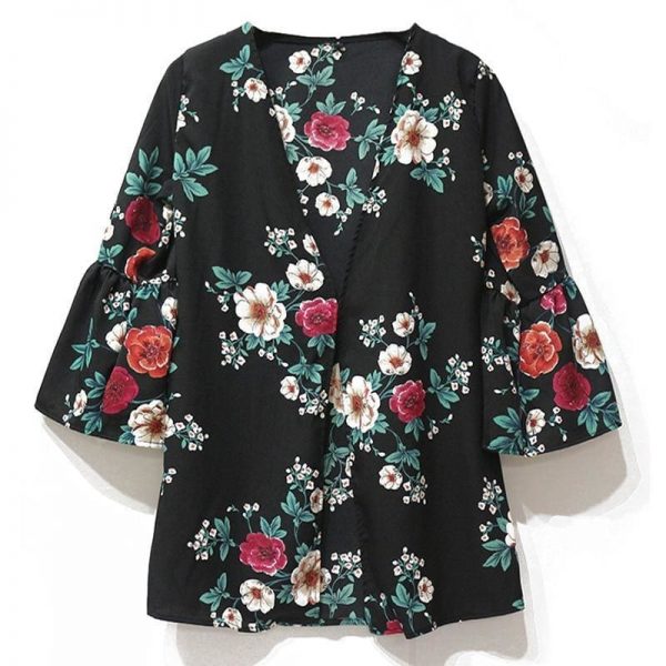 The Best Women Tops Floral Print Blouse Shirt Online - Takalr