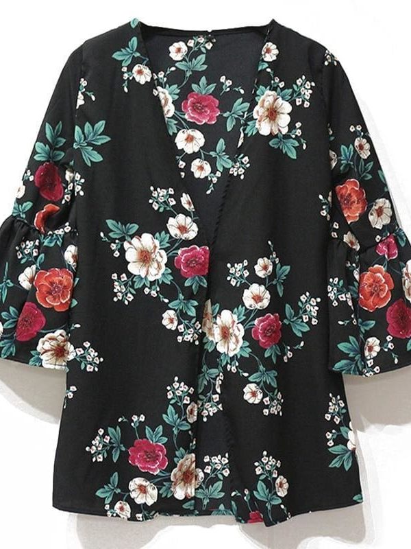 The Best Women Tops Floral Print Blouse Shirt Online - Takalr