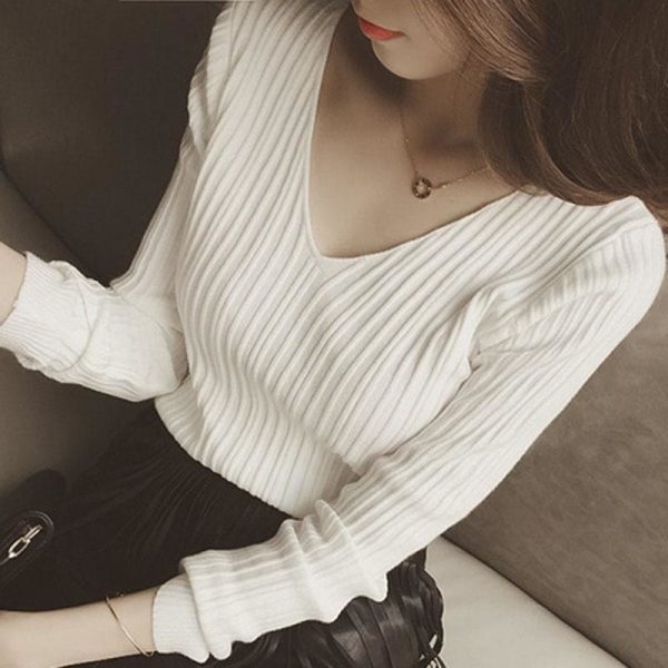 The Best Women Tops Solid Stripes Women's Knitted Shirts Online - Takalr