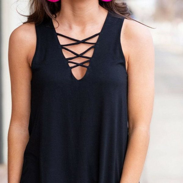 The Best Women Vest Sleeveless Loose Camisole Ladies Solid Tank Tops Blouse Shirt Summer Clothes Online - Takalr