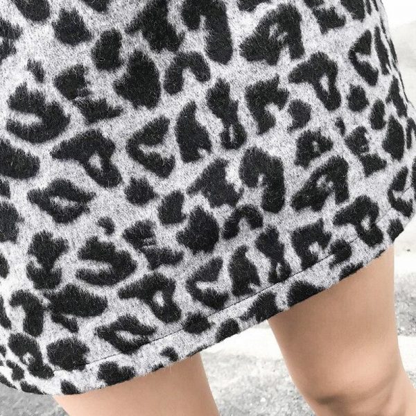 The Best Women Vintage Leopard Print A-line Short Skirt Autumn Hip Mini Skirt Online - Takalr