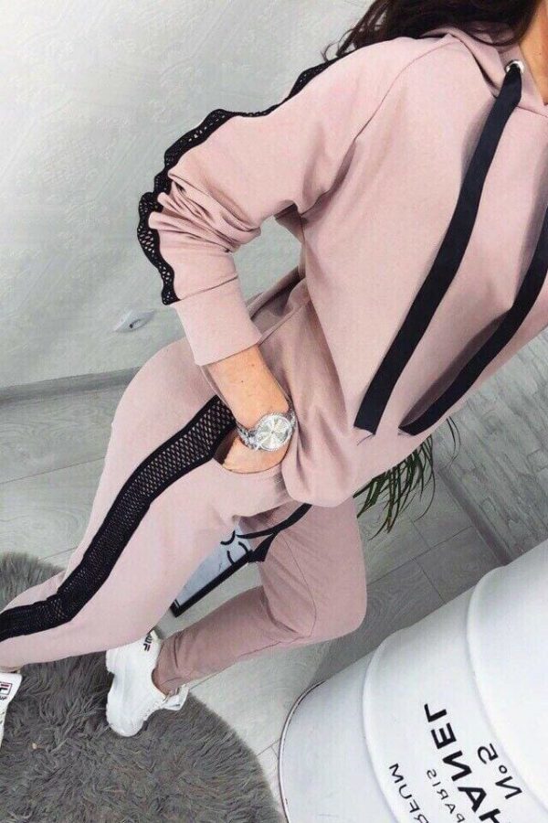 The Best Womens 2pcs Sport Sets Lady Autumn Tracksuit Long Sleeve Hoodie Tops Sweatpants Warm Outfits Running Suit Sportswear Online - Takalr