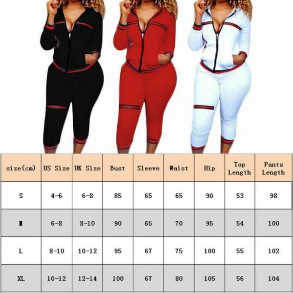 The Best Womens 2pcs Tracksuits Set Ladies Casual O-Neck Hoodies +long Pants Plus Size Online - Takalr