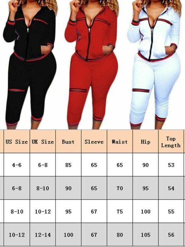 The Best Womens 2pcs Tracksuits Set Ladies Casual O-Neck Hoodies +long Pants Plus Size Online - Takalr