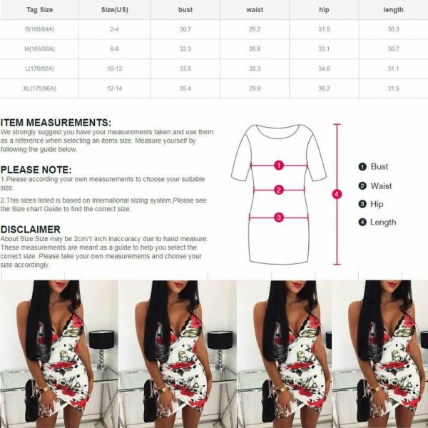 The Best Women's Asymmetric Bodycon Dress Floral Ladies Casual Sleeveless V Neck Holiday Summer Party Slim Mini Dress Online - Takalr