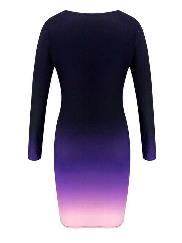 The Best Women's Autumn New Long Sleeve Ladies Stretch Bodycon Plain Dress O Neck Stretch Bodycon Pencil Midi Party Dress Online - Takalr