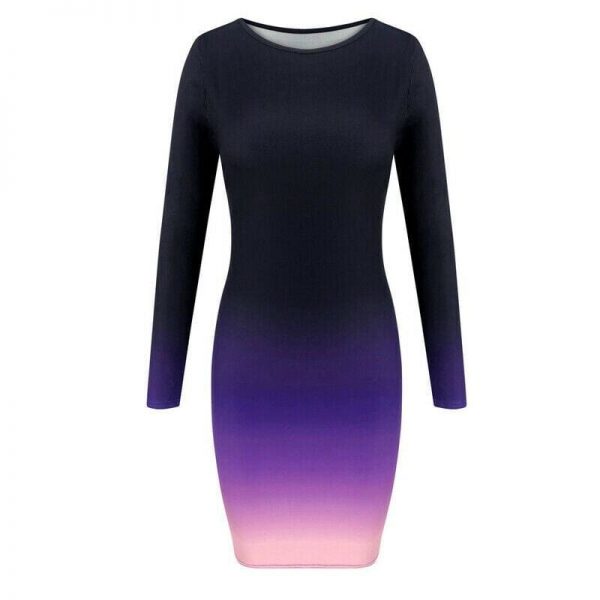 The Best Women's Autumn New Long Sleeve Ladies Stretch Bodycon Plain Dress O Neck Stretch Bodycon Pencil Midi Party Dress Online - Takalr