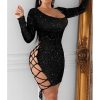 The Best Women's Bandage Bodycon Dress Ladies Long Sleeve Backless Evening Party Clubwear Short Mini Female Dress Online - Takalr