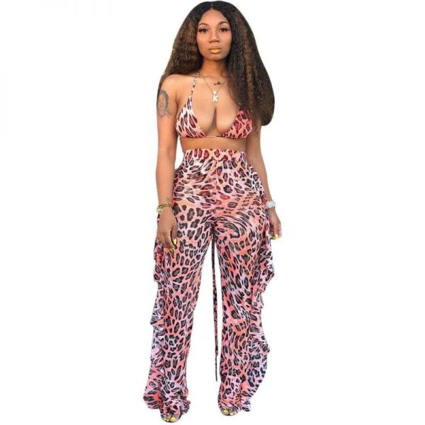 The Best Women's Bandeau Crop Top Wide Leg Long Pants Outfit Set Sexy Ladies Loose Summer Beach Jumpsuit Romper Beachwear Online - Takalr