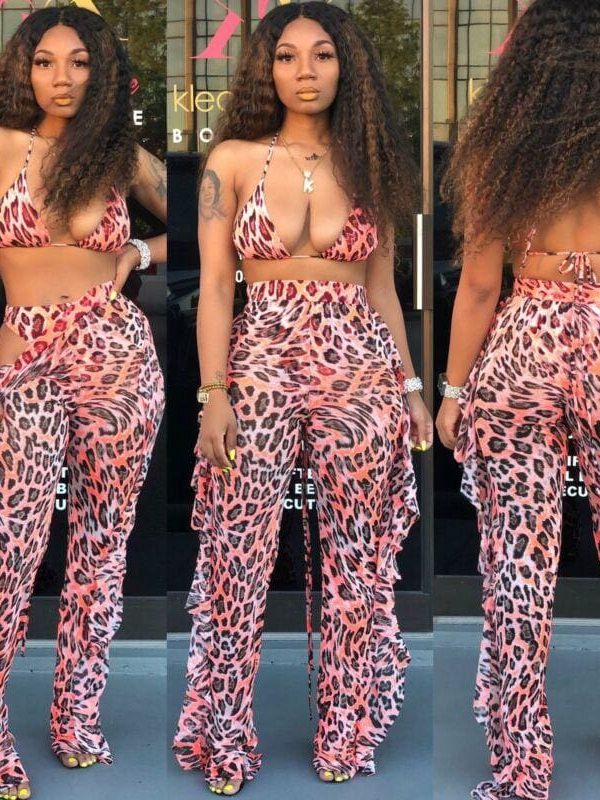 The Best Women's Bandeau Crop Top Wide Leg Long Pants Outfit Set Sexy Ladies Loose Summer Beach Jumpsuit Romper Beachwear Online - Takalr