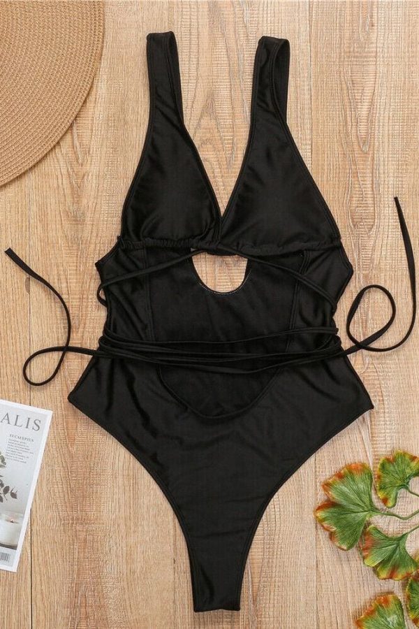 The Best Women's Bikini One-Piece Set Push Up Monokini Swimwear Bandage Swimming Costume Online - Takalr