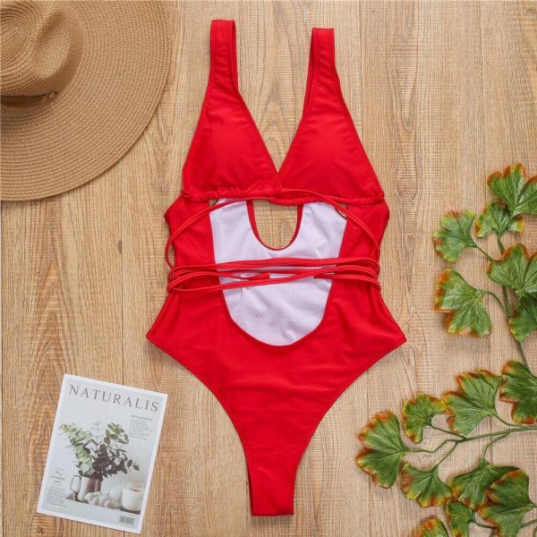 The Best Women's Bikini One-Piece Set Push Up Monokini Swimwear Bandage Swimming Costume Online - Takalr