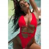 The Best Women's Bikini One-Piece Set Push Up Monokini Swimwear Bandage Swimming Costume Online - Takalr