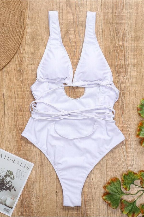 The Best Women's Bikini One-Piece Set Push Up Monokini Swimwear Bandage Swimming Costume Online - Takalr