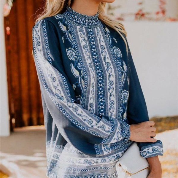 The Best Womens Blouses Fashion Ladies Floral Casual Pattern Ethnic Shirt Women Loose Tops Long Sleeve Blouse Online - Takalr