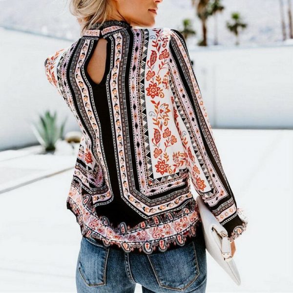 The Best Womens Blouses Fashion Ladies Floral Casual Pattern Ethnic Shirt Women Loose Tops Long Sleeve Blouse Online - Takalr