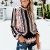 The Best Womens Blouses Fashion Ladies Floral Casual Pattern Ethnic Shirt Women Loose Tops Long Sleeve Blouse Online - Takalr