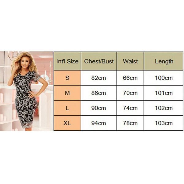 The Best Women's Bodycon Lace Short Sleeve V Neck Evening Party Dress Elegant Ladies Slim Midi Dress Online - Takalr