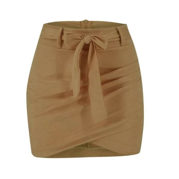 The Best Women's Bodycon Short Mini Elastic Pleated Skirt Slim Fashion Seamless Casual Stretch Tight Short Pencil Skirt Online - Takalr