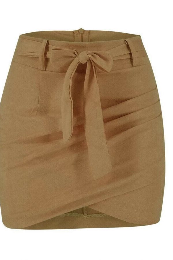 The Best Women's Bodycon Short Mini Elastic Pleated Skirt Slim Fashion Seamless Casual Stretch Tight Short Pencil Skirt Online - Takalr