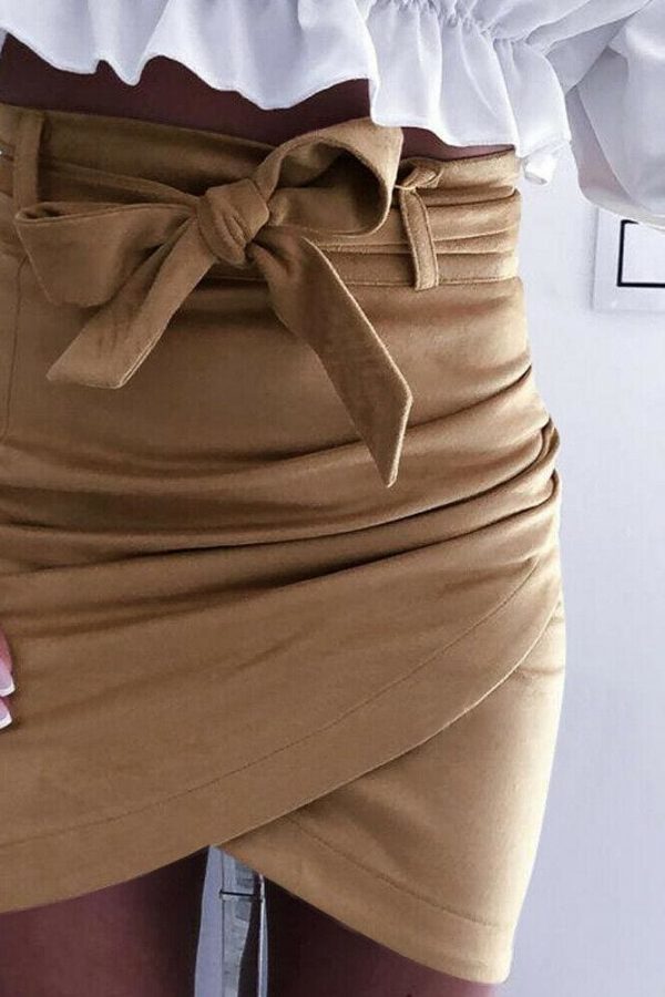 The Best Women's Bodycon Short Mini Elastic Pleated Skirt Slim Fashion Seamless Casual Stretch Tight Short Pencil Skirt Online - Takalr