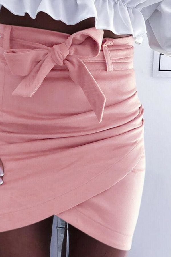 The Best Women's Bodycon Short Mini Elastic Pleated Skirt Slim Fashion Seamless Casual Stretch Tight Short Pencil Skirt Online - Takalr