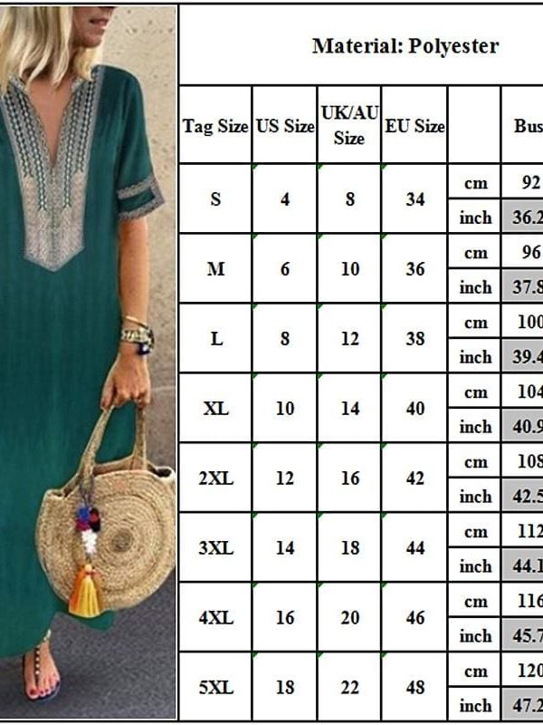 The Best Women's Bohemian Floral Print Split Cotton Linen Maxi Dress Deep V Neck Long Sleeve Summer Casual Party Dresses Plus Size Online - Takalr