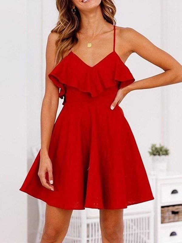 The Best Women's Boho Floral Chiffon Sleeveless Ladies Backless Summer Party Evening Beach Short Mini Dress Sundress Online - Takalr