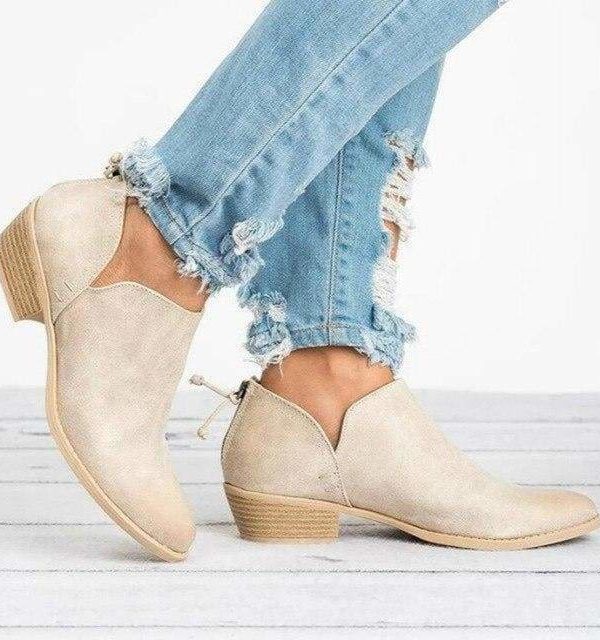 The Best Women's Boots Shoes High-heel Low Solid Zipper Plus Size Online - Source Silk