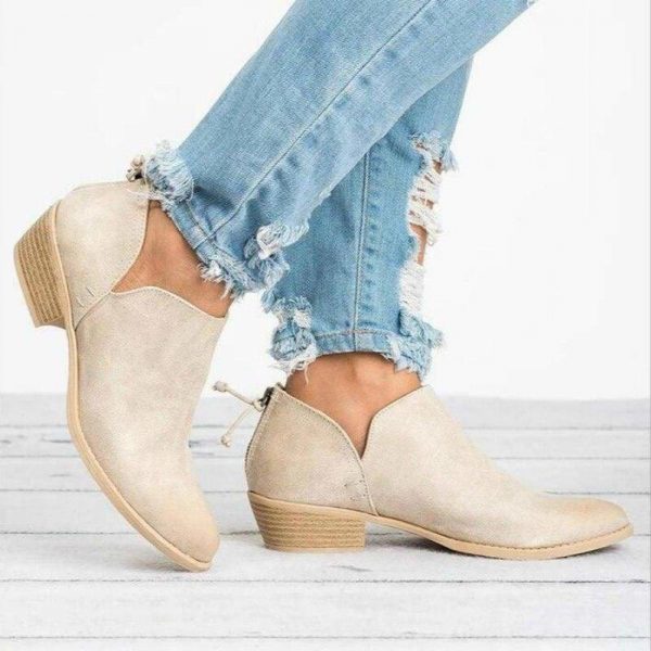 The Best Women's Boots Shoes High-heel Low Solid Zipper Plus Size Online - Source Silk