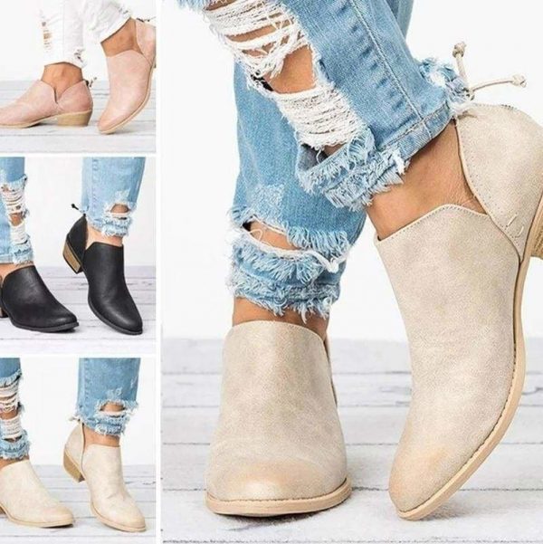 The Best Women's Boots Shoes High-heel Low Solid Zipper Plus Size Online - Source Silk