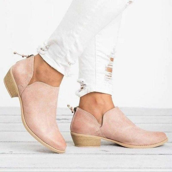 The Best Women's Boots Shoes High-heel Low Solid Zipper Plus Size Online - Source Silk