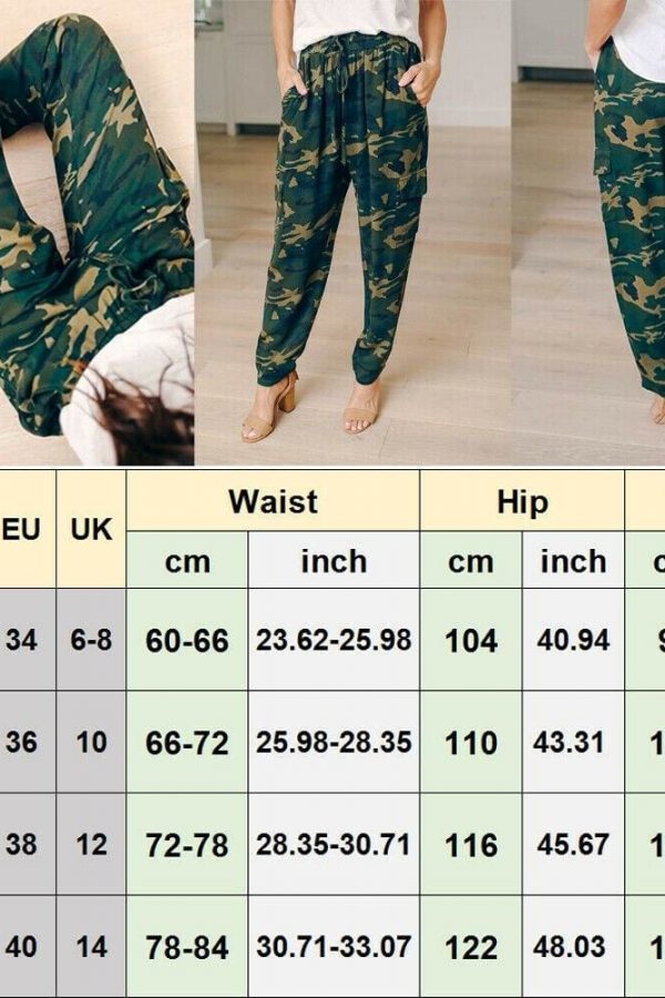 The Best Women's Camo Elastic Cargo Trousers Casual Loose Pants Fashion Ladies Military Army Combat Camouflage Pants New Online - Takalr