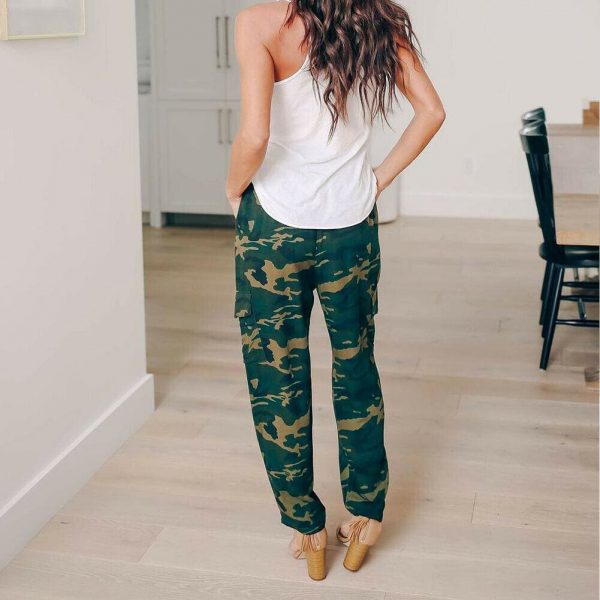 The Best Women's Camo Elastic Cargo Trousers Casual Loose Pants Fashion Ladies Military Army Combat Camouflage Pants New Online - Takalr